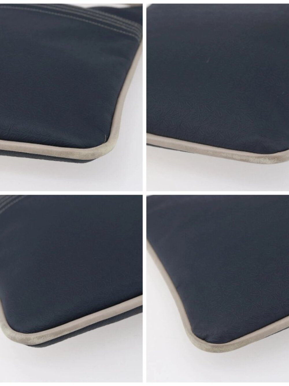 LOEWE anagram Shoulder Bag PVC Navy Silve - Picture 14 of 16